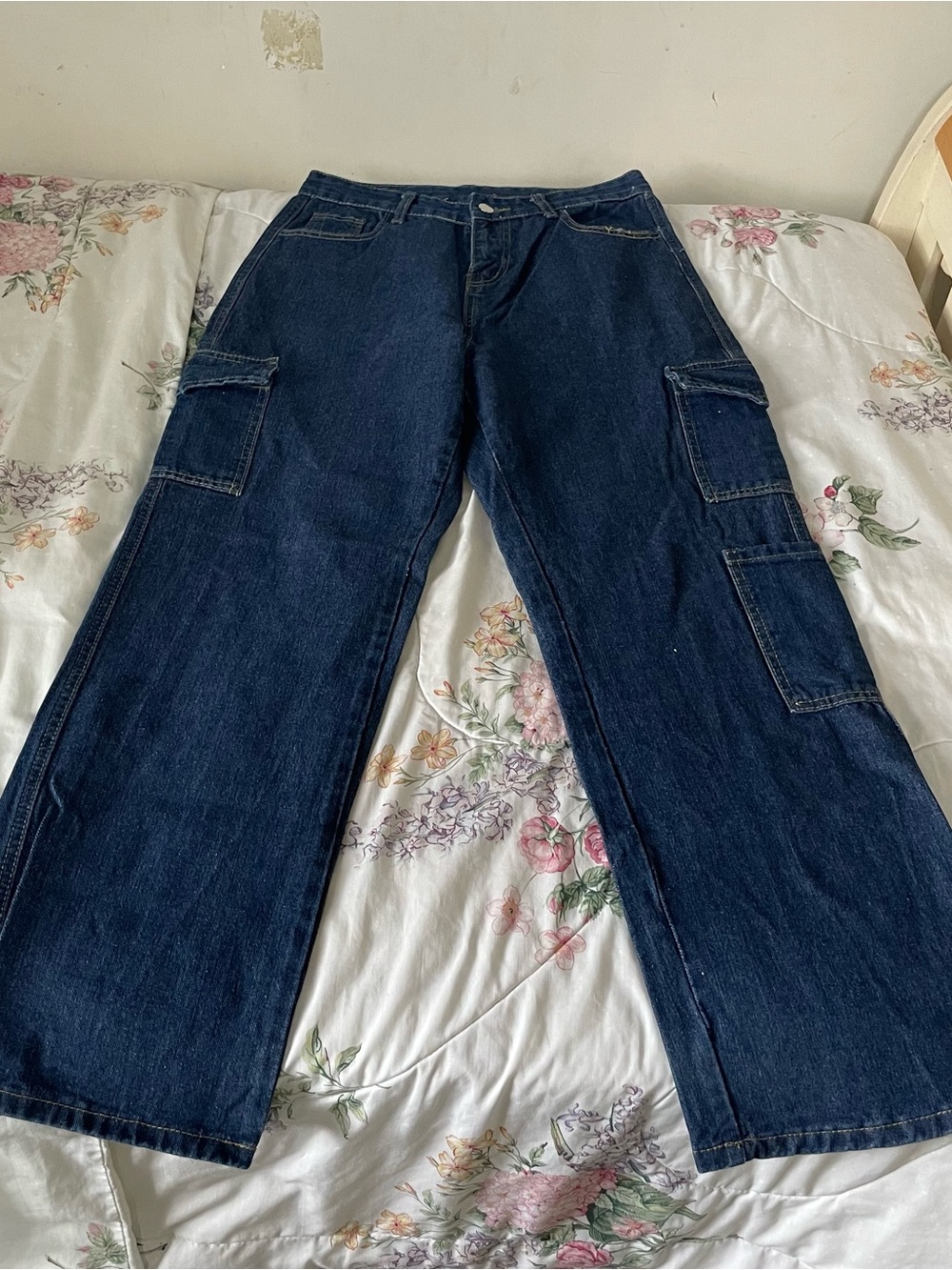 yesstyle dark blue cargo jeans